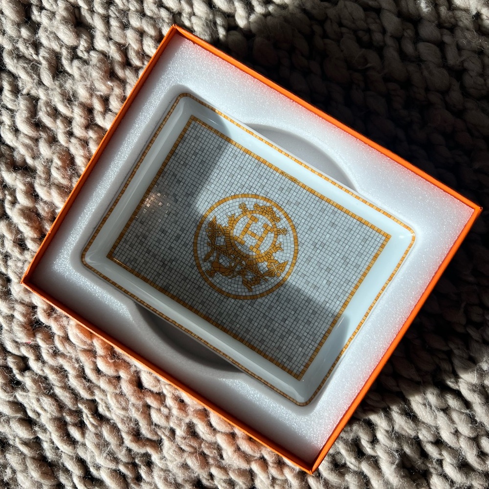 Hermes Mosaique au 24 gold sushi plate tray, small model - Picture 5 of 11